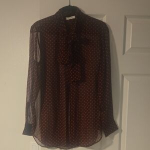 Designer EQUIPMENT heart Blouse Shirt Neck Tie Small